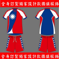 Exclusive copyright design short-sleeved national flag suit, breathable and high-grade